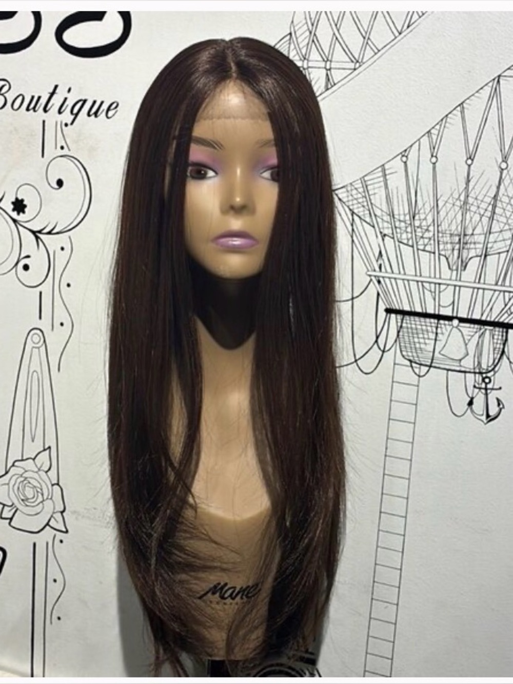 Straight Brown Swisslace Lacefront Wig